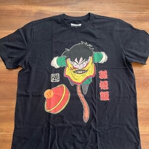 Black Graphic T-Shirt with Anime Design